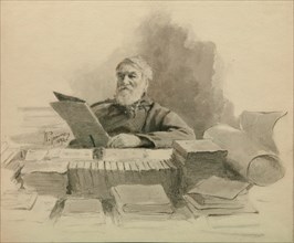 Portrait of the author Dmitry Grigorovich (1822-1899), 1894. Artist: Repin, Ilya Yefimovich (1844-1930)