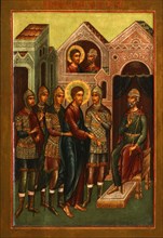 Christ before Pilate, Early 20th cen.. Artist: Russian icon