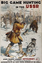Big Game Hunting in the USSR (Poster of the Intourist company), 1931. Artist: Savitsky, Georgi Konstantinovich (1887-1949)
