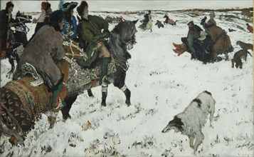 Peter I On The Hunt, 1902. Artist: Serov, Valentin Alexandrovich (1865-1911)