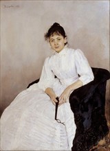 Portrait of the artist Maria Yakunchikova-Weber (1870-1902), 1885-1887. Artist: Serov, Valentin Alexandrovich (1865-1911)
