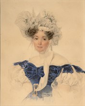 Portrait of Countess Varvara Sergeyevna Golitsyna (1794-1875), née Rumyantseva-Kagulska, Mid 1830s. Artist: Sokolov, Pyotr Fyodorovich (1791-1848)