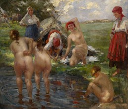 Bathers. Artist: Tikhov, Vitali Gavrilovich (1876-1939)