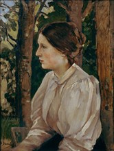 Portrait of Tatyana Viktorovna Vasnetsova, the Artist's Daughter, 1897. Artist: Vasnetsov, Viktor Mikhaylovich (1848-1926)