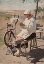 The spinner, 1895. Artist: Vinogradov, Sergei Arsenyevich (1869-1938)