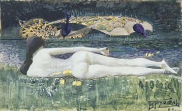 Laying Nude, 1902. Artist: Vrubel, Mikhail Alexandrovich (1856-1910)