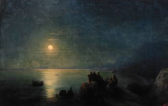 Ancient Greek poets by the water's edge in the Moonlight, 1886. Artist: Aivazovsky, Ivan Konstantinovich (1817-1900)