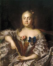 Portrait of Countess Varvara Alexeyevna Sheremetyeva (1711-1767), ca 1760. Artist: Argunov, Ivan Petrovich (1729-1802)