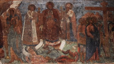 Fresco in the Cathedral of Our Lady of the Sign, Novgorod, Early 18th cen.. Artist: Bakhmatov, Ivan Yakovlevich (active Early 18th cen.)