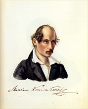 Portrait of Decembrist Mikhail Kuechelbecker (1798-1859), 1831. Artist: Bestuzhev, Nikolai Alexandrovich (1791-1855)