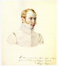 Portrait of Decembrist Baron Andrei von Rosen (1799-1884), 1832. Artist: Bestuzhev, Nikolai Alexandrovich (1791-1855)