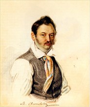Portrait of Decembrist Fonvizin Michail A. Fonvizin (1787-1854), 1834. Artist: Bestuzhev, Nikolai Alexandrovich (1791-1855)