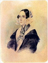 Portrait of Decembrist Baroness Anna von Rosen (1797-1883), 1832. Artist: Bestuzhev, Nikolai Alexandrovich (1791-1855)