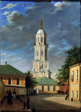 Krivokolenny pereulok in Moscow, 1843. Artist: Bodri, Karl Petrovich (1812-1894)