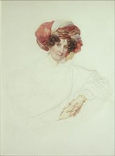 Woman in Turban. Portrait of Countess Maria Grigoryevna Razumovskaya (1772-1865), née Vyazemskaya, 1827-1830. Artist: Briullov, Karl Pavlovich (1799-1852)
