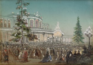 Celebration of the 25th Anniversary of Tsarskoe Selo Railroad at the Pavlovsk Railway Station Concert Hall, 1862. Artist: Charlemagne, Adolf (1826-1901)