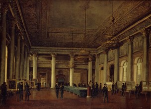 Interior view of the Dmitry Naryshkin's House during a meeting of the Society for the Encouragement of Arts, 1825. Artist: Chernetsov, Nikanor Grigoryevich (1805-1879)