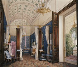 Interiors of the Winter Palace. The Dressing Room of Empress Alexandra Fyodorovna, 1871. Artist: Hau, Eduard (1807-1887)