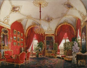 Interiors of the Winter Palace. The Fourth Reserved Apartment. The Corner Room, Mid of the 19th cen.. Artist: Hau, Eduard (1807-1887)