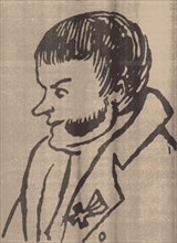 Alexander Petrovich Kunitsyn (1783-1840) Detail of a caricature, 1816. Artist: Illichevsky, Alexey Demyanovich (1798-1837)