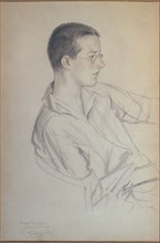 Portrait of the composer Dmitri Shostakovitch (1906-1975), 1923. Artist: Kustodiev, Boris Michaylovich (1878-1927)