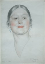 Portrait of Maria Dmitrievna Shostakovich, 1923. Artist: Kustodiev, Boris Michaylovich (1878-1927)