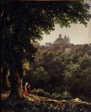 Ariccia near Rome, 1836. Artist: Lebedev, Mikhail Ivanovich (1811-1837)