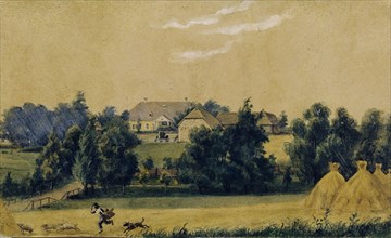 The Priyutino estate, 1830s. Artist: Lebedev, Mikhail Ivanovich (1811-1837)