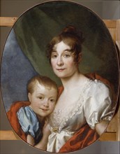 Portrait of Countess Ekaterina Alexandrovna Shakhovskaya (1777-1846) with Daughter, 1807. Artist: Levitsky, Dmitri Grigorievich (1735-1822)