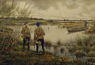 Returning from the hunting, 1937. Artist: Lissner, Ernest Ernestovich (1874-1941)