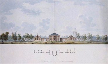 Design for a Farm in the Alexander Park at Tsarskoye Selo, 1818. Artist: Menelaws, Adam (1753-1831)