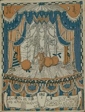 Sketch of the program page for the play The Love for Three Oranges by C. Gozzi, 1915. Artist: Meyerhold, Vsevolod Emilyevich (1874-1940)