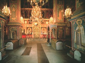 Interior of the Archangel Michael Cathedral in the Moscow Kremlin, 1679-1681. Artist: Old Russian Architecture