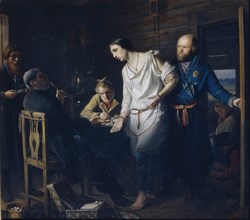 Commissary of Rural Police Investigating, 1857. Artist: Perov, Vasili Grigoryevich (1834-1882)
