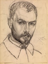 Self-Portrait, c. 1913. Artist: Petrov-Vodkin, Kuzma Sergeyevich (1878-1939)