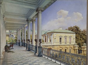 Cameron Gallery in Tsarskoye Selo, 1859. Artist: Premazzi, Ludwig (Luigi) (1814-1891)