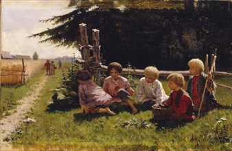 Children in ambush. Artist: Pryanishnikov, Illarion Mikhailovich (1840-1894)