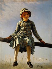 Dragonfly. Painter's daughter portrait, 1884. Artist: Repin, Ilya Yefimovich (1844-1930)