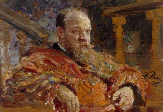 Portrait of Pavel Viktorovich Delarov (1851-1913), 1910. Artist: Repin, Ilya Yefimovich (1844-1930)