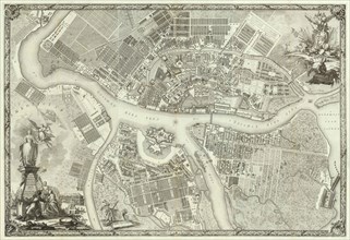 Map of Petersburg (Book to the 50th anniversary of the founding of St. Petersburg), 1753. Artist: Russian Master