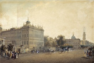 St. Petersburg. The Anichkov Palace, 1830s. Artist: Sadovnikov, Vasily Semyonovich (1800-1879)