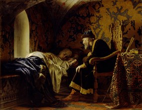 Vasilisa Melentyevna and Tsar Ivan the Terrible, 1875. Artist: Sedov, Grigori Semyonovich (1836-1884)
