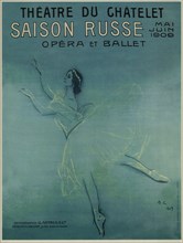 Advertising Poster for the Ballet dancer Anna Pavlova in the ballet Les sylphides by F. Chopin, 1909. Artist: Serov, Valentin Alexandrovich (1865-1911)