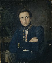 Portrait of the sculptor Alexander Ivanovich Terebenev (1812-1859), 1835. Artist: Skotti, Mikhail Ivanovich (1814-1861)
