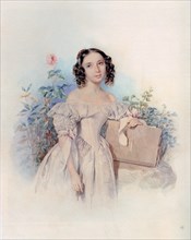 Portrait of Princess Helen Biron von Curland, née Meshcherskaya (1818-1843), 1830s. Artist: Sokolov, Pyotr Fyodorovich (1791-1848)