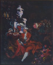 Harlequins, 1913. Artist: Somov, Konstantin Andreyevich (1869-1939)