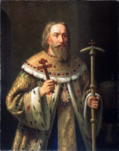Portrait of Patriarch Filaret of Moscow (Fyodor Nikitich Romanov) (1553-1633), Mid of the 19th cen.. Artist: Tiutriumov, Nikanor Leontievich (1821-1877)