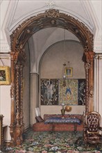 Interiors of the Winter Palace. The Alcove of the Study of Grand Prince Nicholas Nicolaievich, Mid of the 19th cen.. Artist: Ukhtomsky, Konstantin Andreyevich (1818-1881)