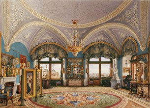 Interiors of the Winter Palace. The Corner Drawing Room of Emperor Nicholas I, Mid of the 19th cen.. Artist: Ukhtomsky, Konstantin Andreyevich (1818-1881)