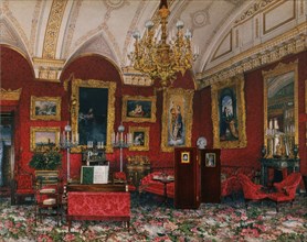 Interiors of the Winter Palace. The Study of Grand Princess Maria Nikolayevna, End of 19th cen.. Artist: Ukhtomsky, Konstantin Andreyevich (1818-1881)